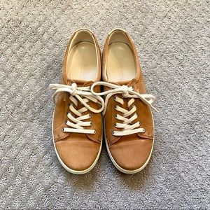 Ecco Soft 7 Camel Brown Suede Lace Up Sneakers Size 40/Size 9